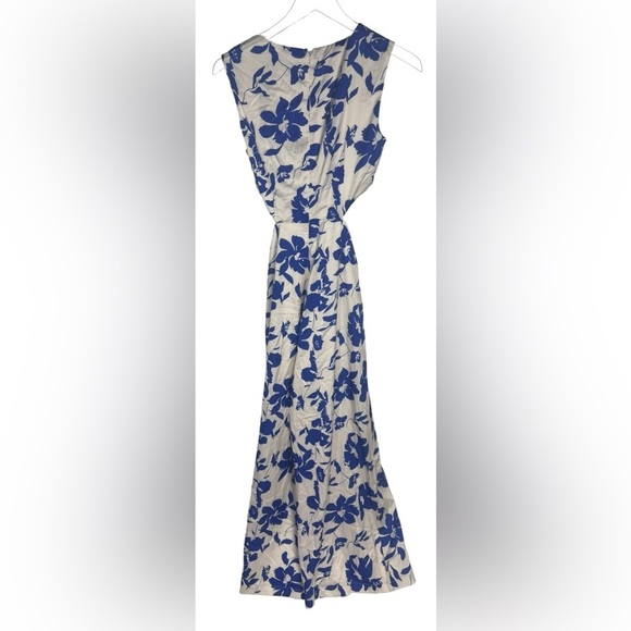 PETAL & PUP LULU WRAP FRONT JUMPSUIT - BLUE FLORAL S B110 - Picture 8 of 9